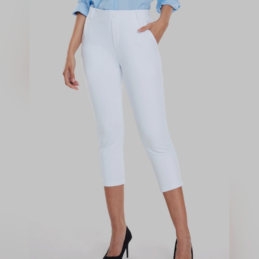 Willit Elegant White Sport Capris for Women